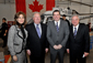 From left to right: Ms. Sandra Pupatello; Mr. Jim Quick; the Honourable Christian Paradis, Minister of Industry; the Honourable David L. Emerson